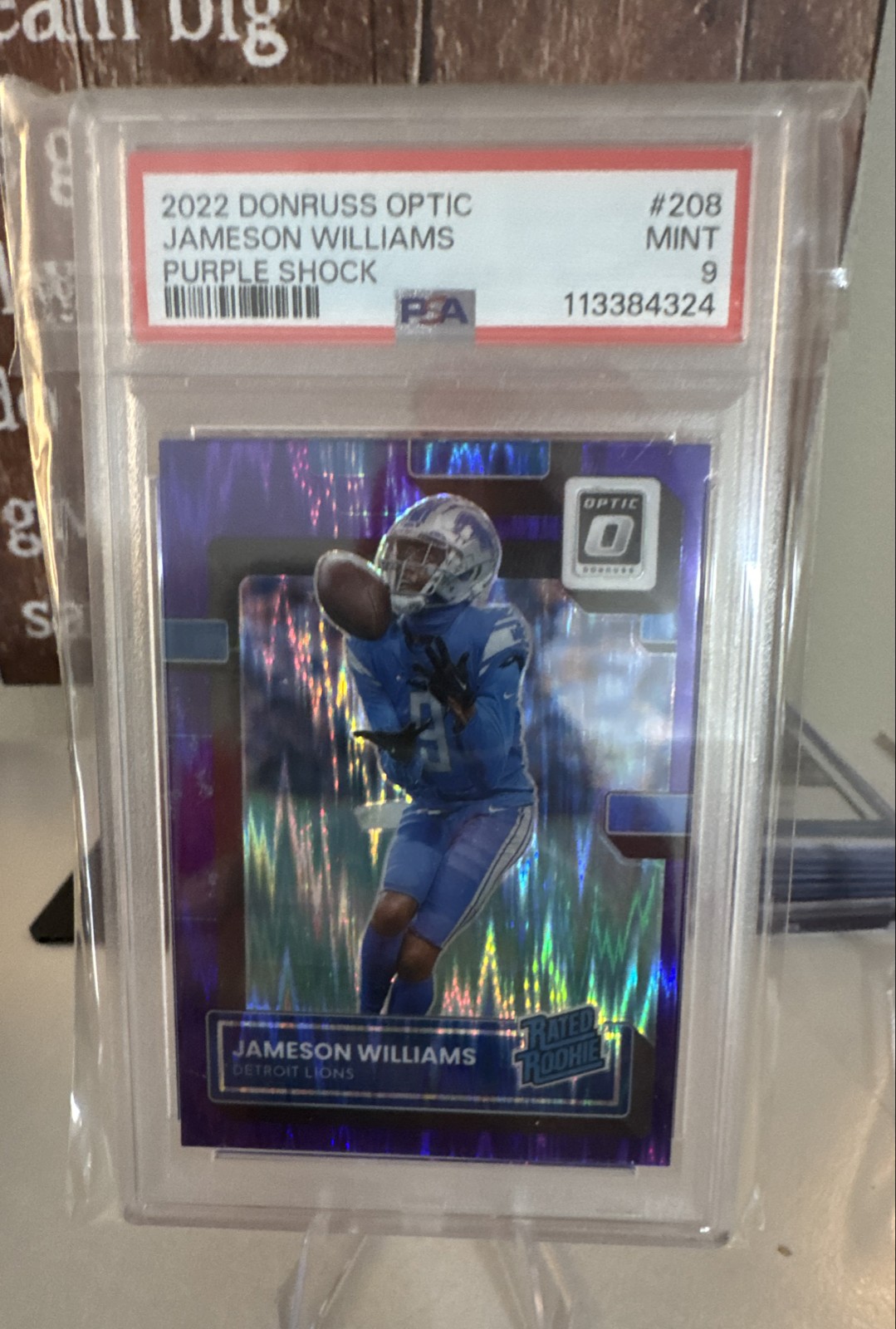 2022 Panini Donruss Optic - Rated Rookie Jameson Williams #208 Purple Shock