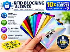 10x RFID Blocking Sleeves Credit Card Protector Shield ID Identity Theft Secure