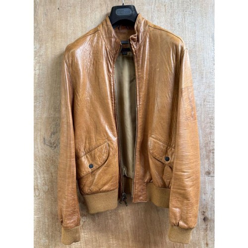 John Varvatos, John Varvatos Leather Jacket Amber M Single Rider Vintage Men's Outerwear Cool