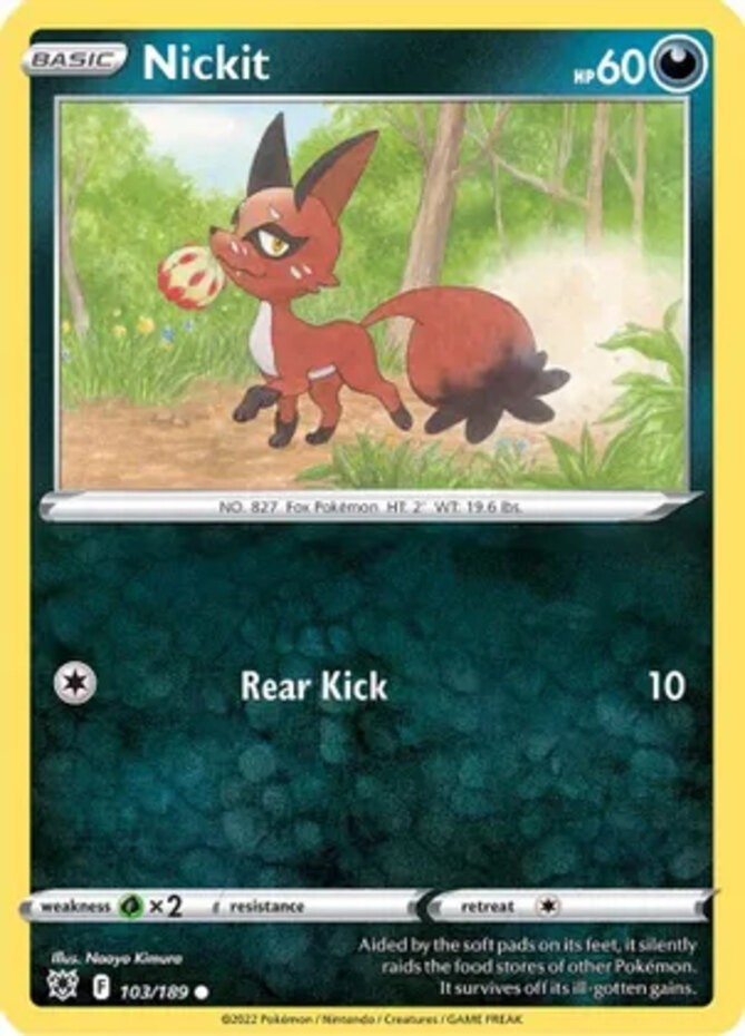 LP Pokemon Nickit - 103/189 - Common Lightly Played Astral Radiance