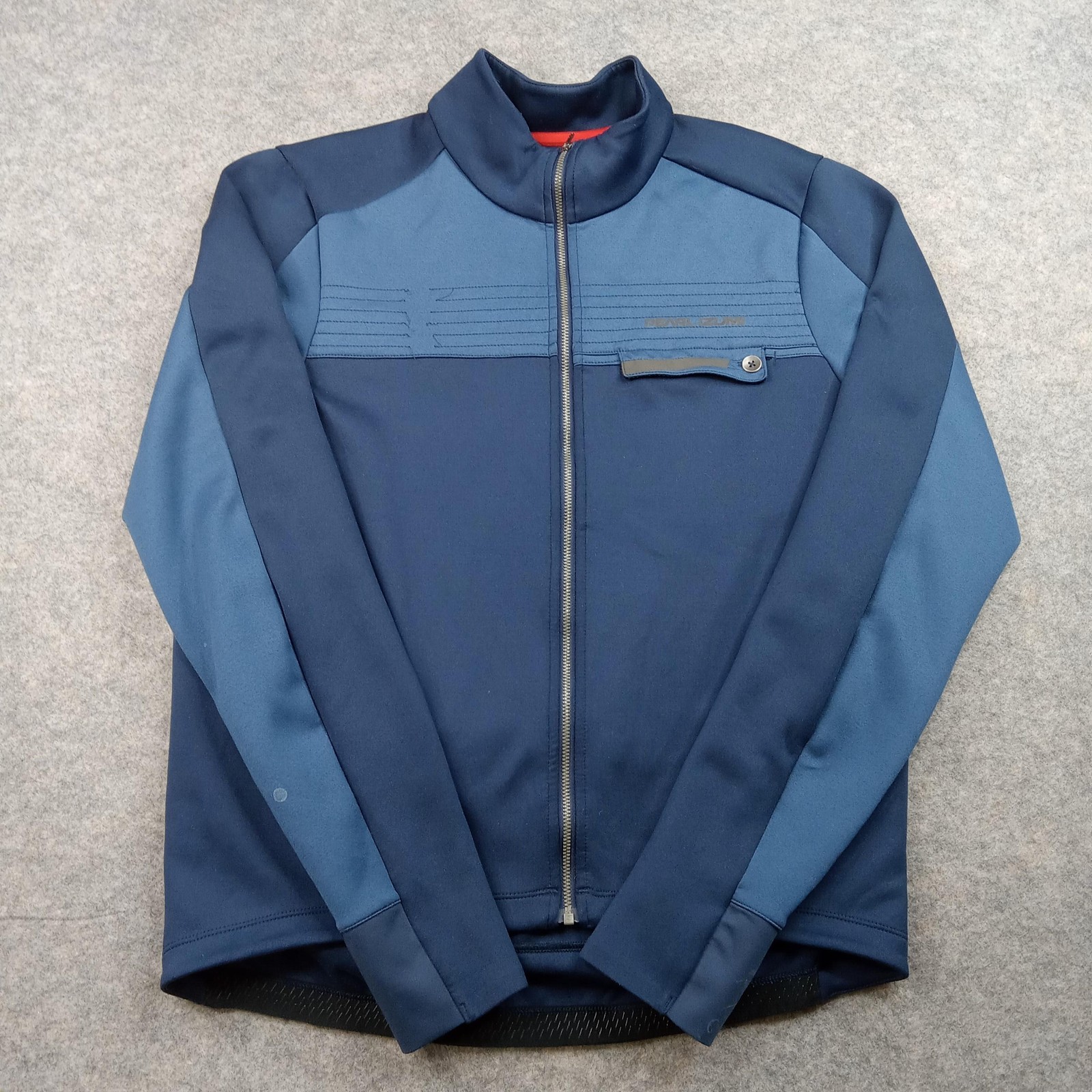 Pearl Izumi Jacket Mens Large Blue Cycling Softshell Full Zip Reflective Pockets