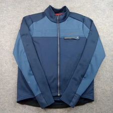 Pearl Izumi Jacket Mens Large Blue Cycling Softshell Full Zip Reflective Pockets