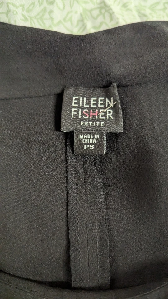 Vestido negro sin mangas 100 % seda Eileen Fisher para mujer Foto 2 de 4