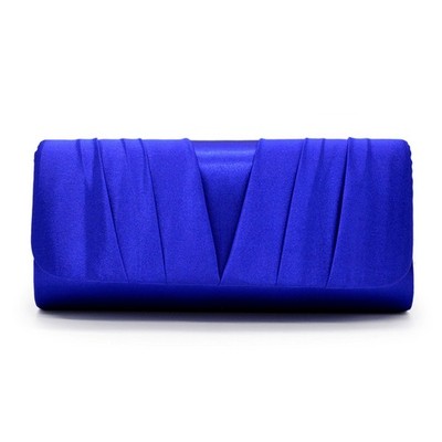 Elegant Classic Solid Satin Pleated Satin Flap Clutch Evening Bag Handbag