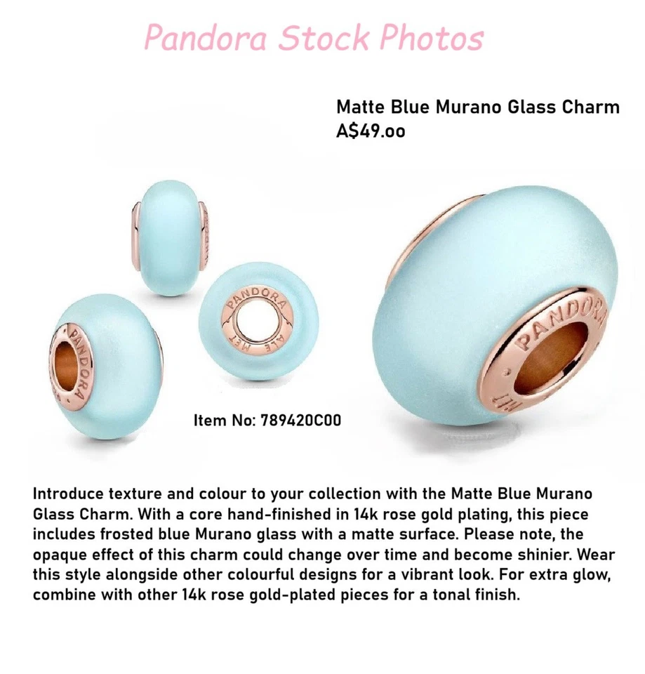 2 x New Pandora Charms (789270C01 & 789420C00) With Box, Cloth & Express Post - image 3 of 4