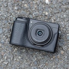 For Ricoh GR III/GR IIIX/GRIV Case Genuine Leather Half Case Bag Cover Black