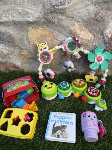 Fisher-Price Shape Sorter, Rattles, Stacking Toys, Alphabet Animals Book Lot