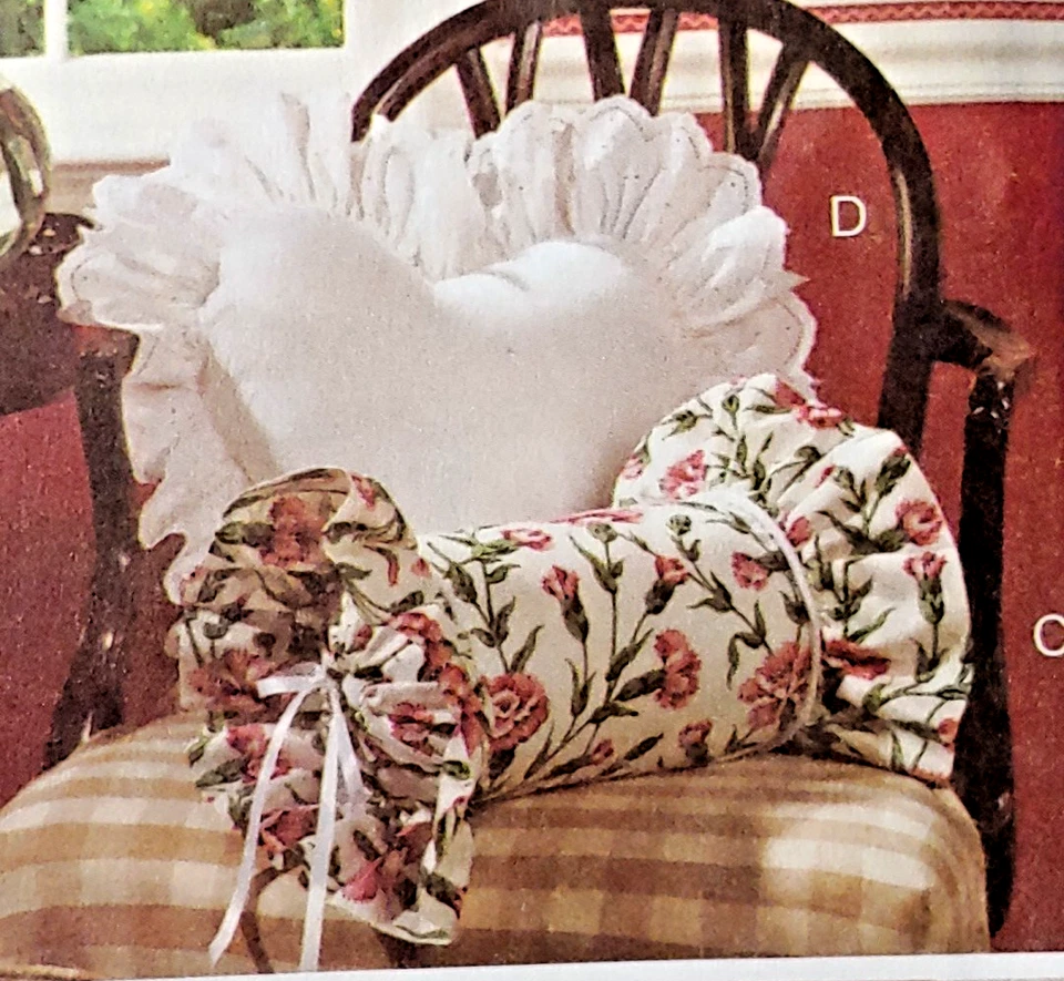 BUTTERICK Waverly UNCUT Pattern 6097 Throw 8-Pillows Square Round Heart Ruffle - Image 3 of 4