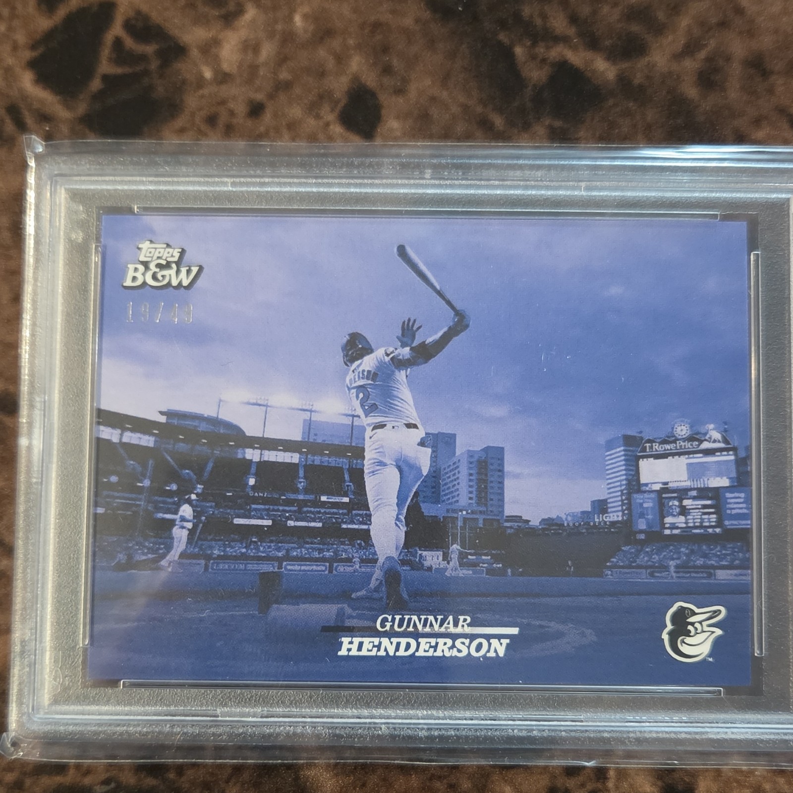 2024 Topps Black & White Gunnar Henderson Blue 19/49 #15 PSA 10 Orioles view 3