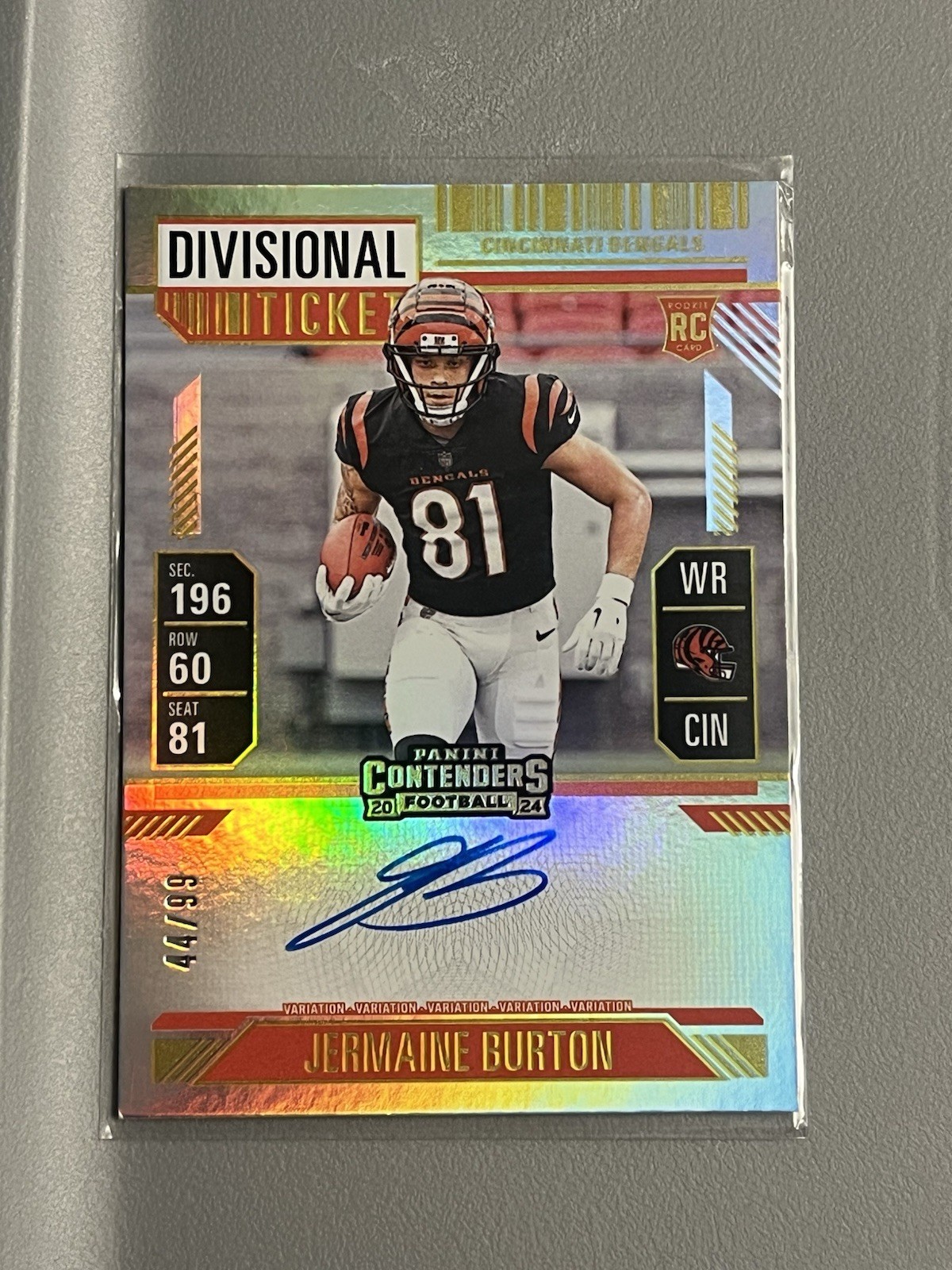 2024 Panini Contenders Variation Jermaine Burton Auto #135 Divisional Ticket /99