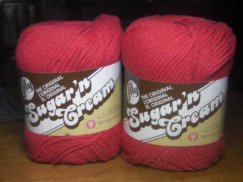 Cotton Yarn Sugar 'n Cream (2) Red 2.5 oz each
