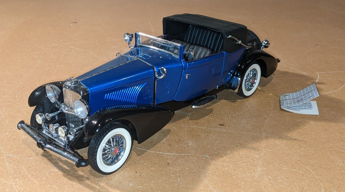 Vintage Franklin Mint 1933 Duesenberg J Victoria diecast Blue 1:24