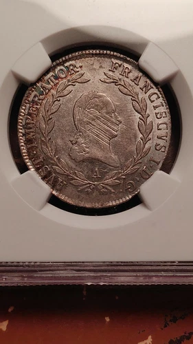 1808 A Austria Silver 20 Kreuzer NGC AU58 Prooflike surfaces Nicely Toned   1400