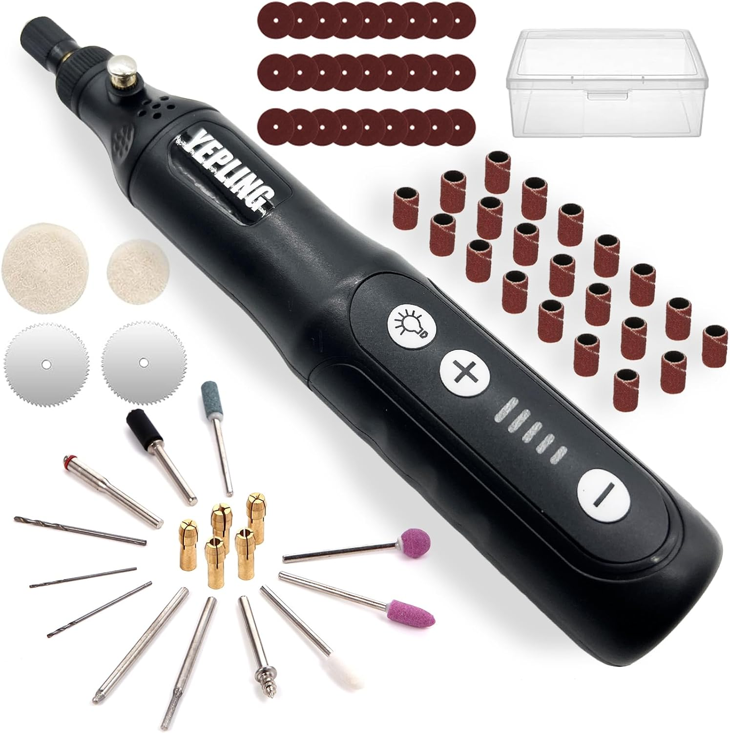 Cordless Rotary Tool, 3.7V Li-Ion Electric DIY Mini Grinder Kit with Front LED W