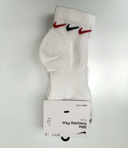 Nike Everyday Plus Mens 3 Pair Sports Ankle Socks White Bright Neon Size 5-8 New - Picture 21 of 24