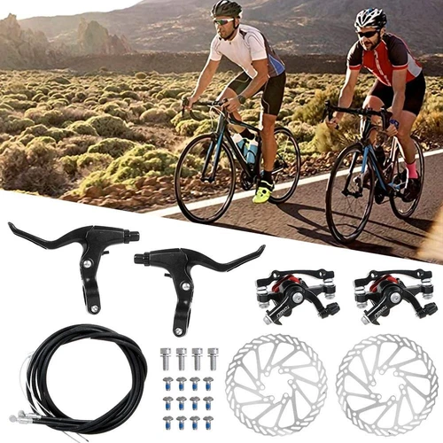 Fahrrad Scheibenbremse Set Mechanische Vorne Hinten MTB Bremse Bremsbeläge Kabel - Bild 16 von 24