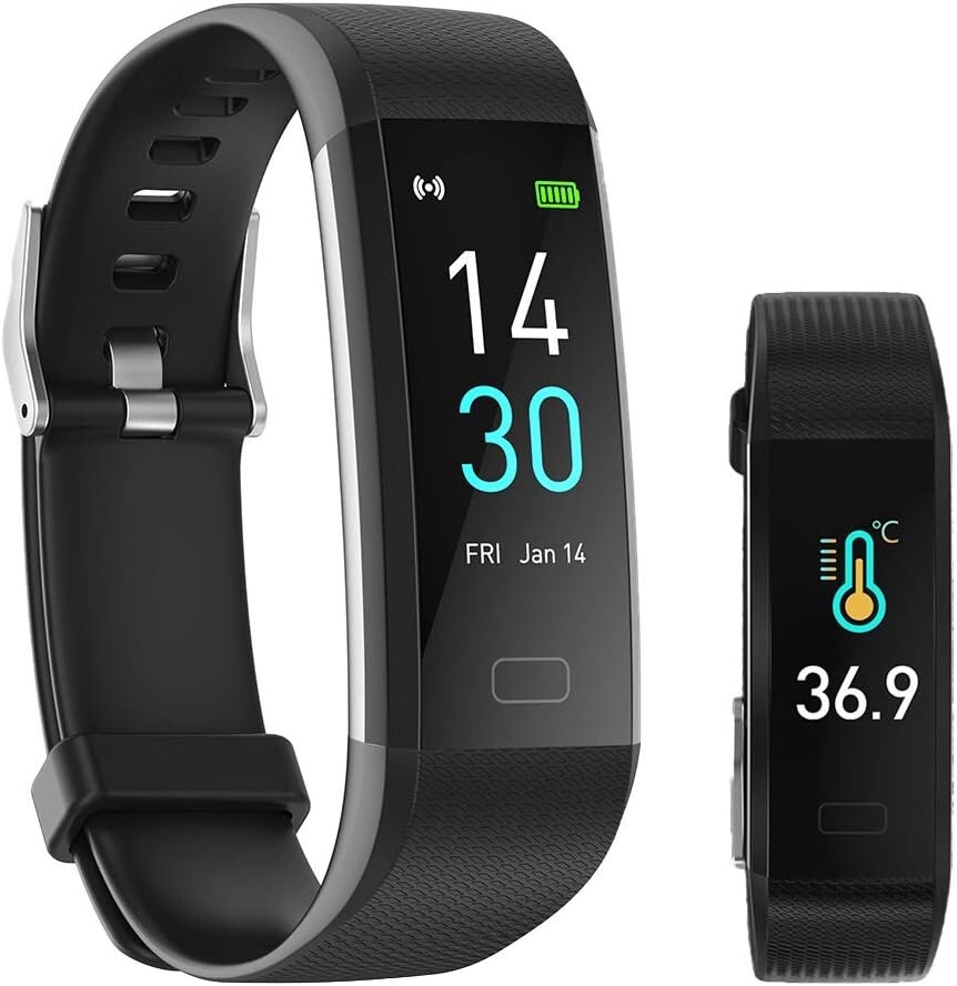 Activity Fitness Tracker Smart Watch with Body Temperature Heart Rate BP