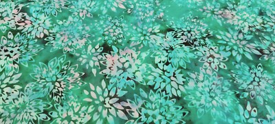 Java Batik by Maywood Studio Green Teal Purple Flowers Sold by the Yard