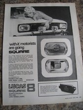 LUCAS SQUARE 8 QUARTZ-HALOGEN FOG LONG RANGE LAMPS 1968 ADVERT A4 FILE 33