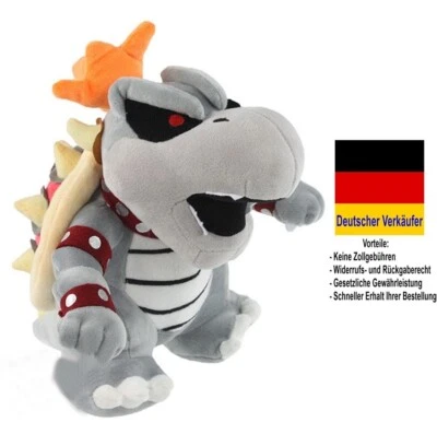 K.A. C24 - SUPER MARIO Plüsch Figur Bowser Koopa Grau 25 cm Plüschtier Stofftier