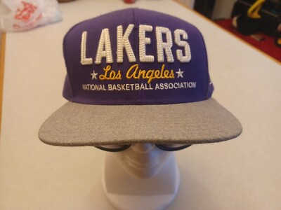 RARE NBA Los Angeles ADIDAS basketball association  Snapback Cap Gray/Purple
