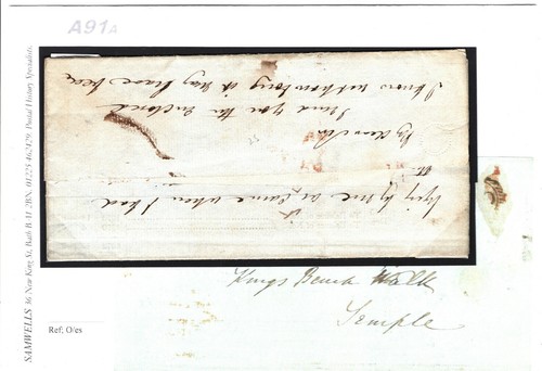 GB TURNED & FORWARDED Cover *United Services Club* London 1844 Bath Som A91a - Picture 6 of 6