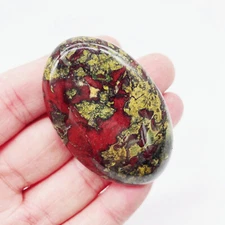 1Pc Natural Blood Stone Palm Reiki Gemstone Decoration Crystal Quartz Healing