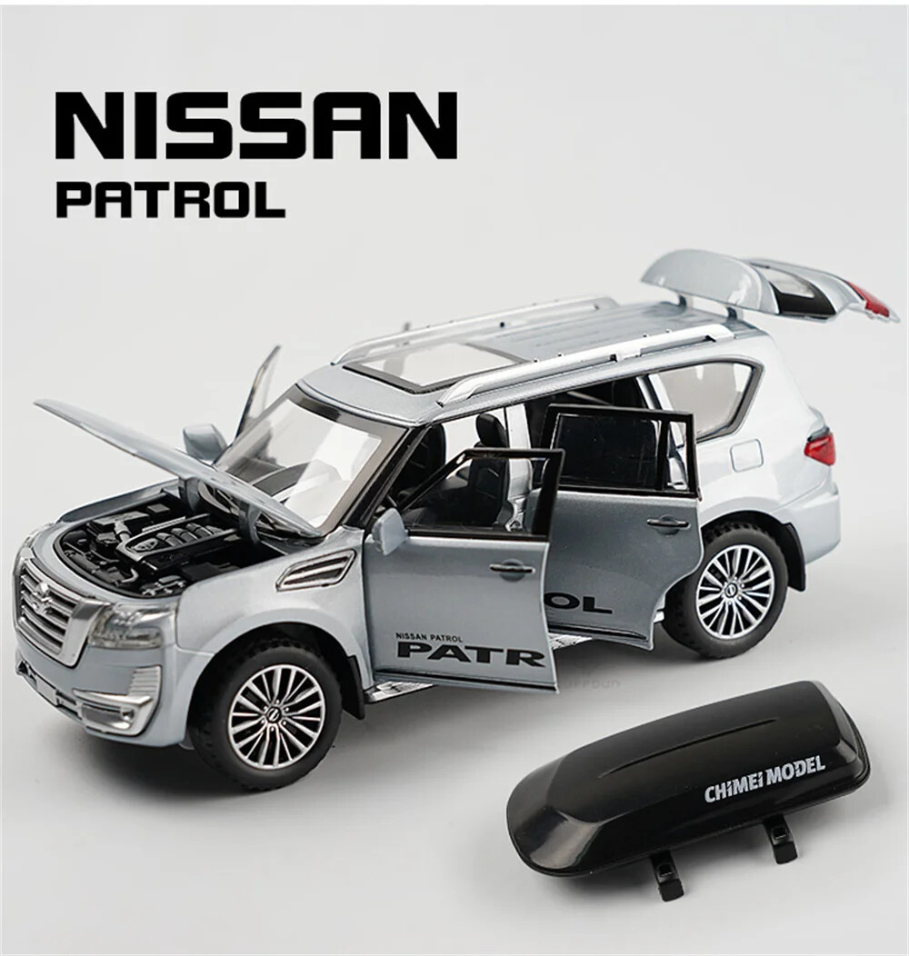 1:32 Nissan Patrol Alloy Diecast Toy Car Model Travel Rack