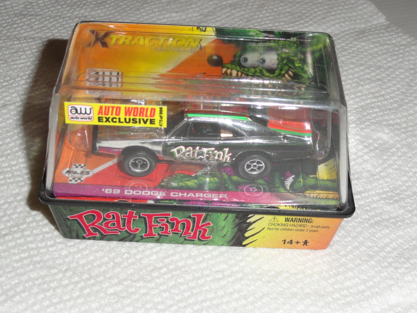 AUTO WORLD ‘69 DODGE CHARGER HO SLOT CAR Chrome Ed Roth Rat Fink AW ...