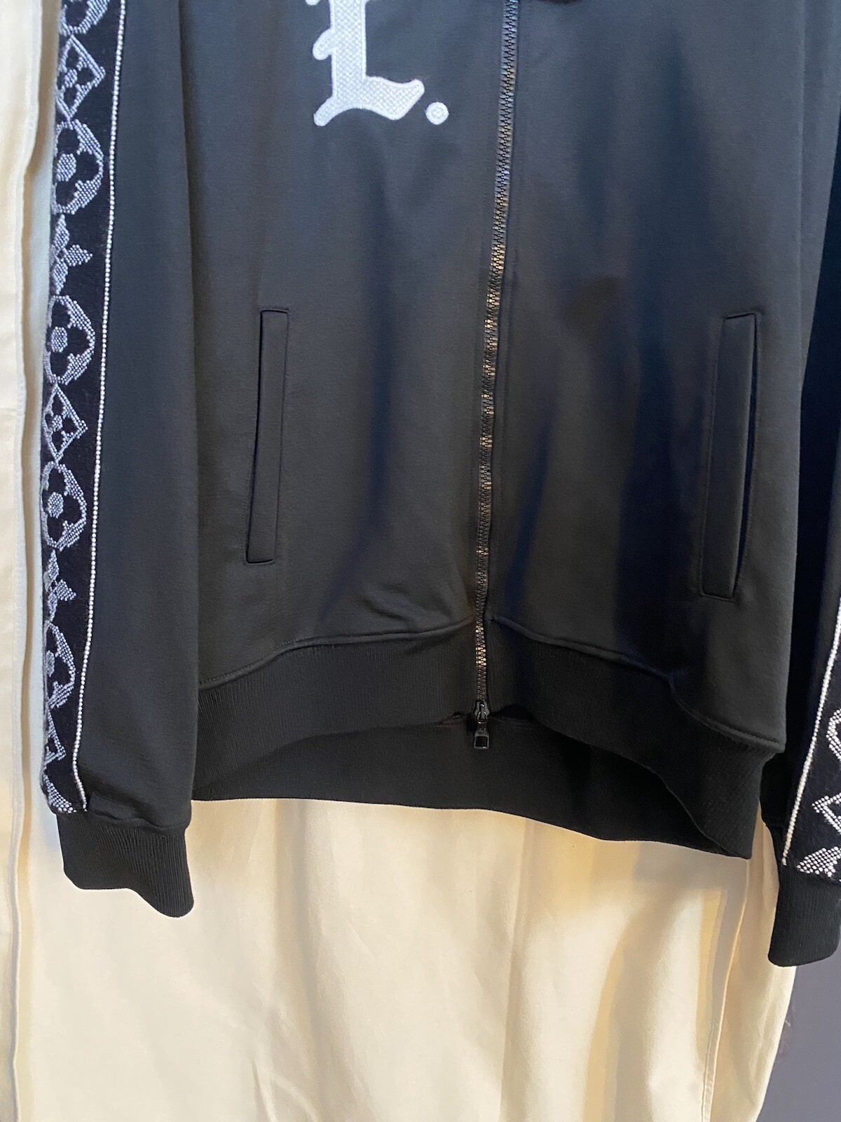 Sold out  Louis Vuitton Black Flower Monogram Track Jacket X Large image 5