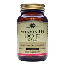 Solgar Vitamin D3 1000 IU (25 mcg) 100 Softgels Keeps bones and teeth healthy