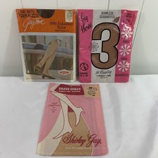 Lot of 3 Unopened Packages 5 Pair Vintage Stockings Nylons Sheers NOS