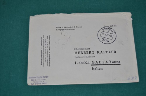 Posta Prigionieri Guerra Anneliese Wenger/Herbert Kappler-Carcere di Gaeta 1972 - Picture 5 of 6
