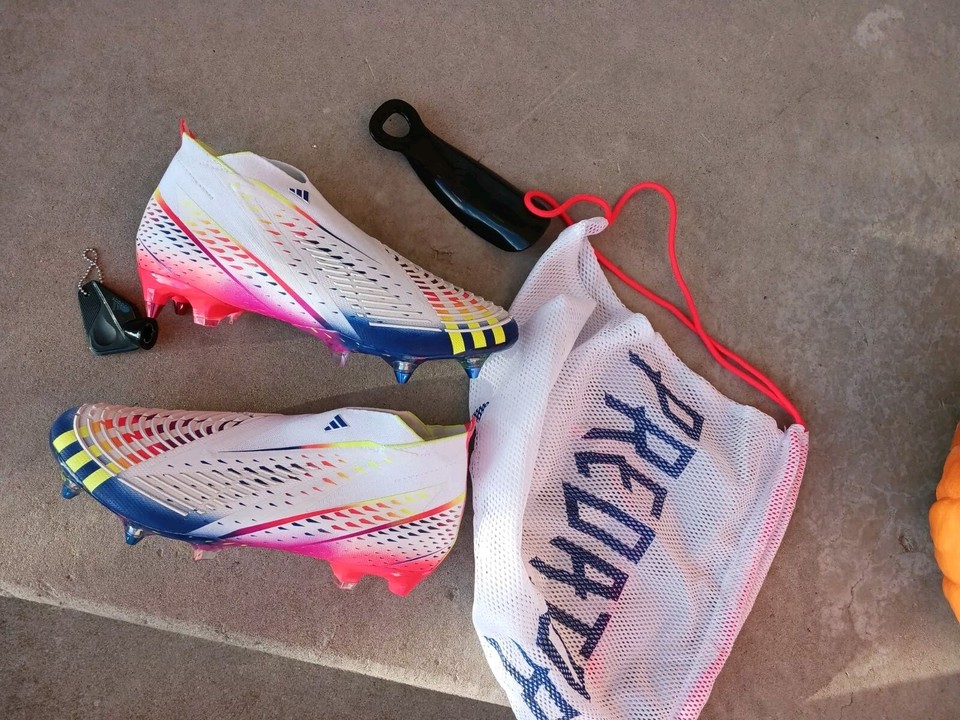 Men's adidas Predator Edge + SG Soccer Cleats White Multi GW1035 Size 9