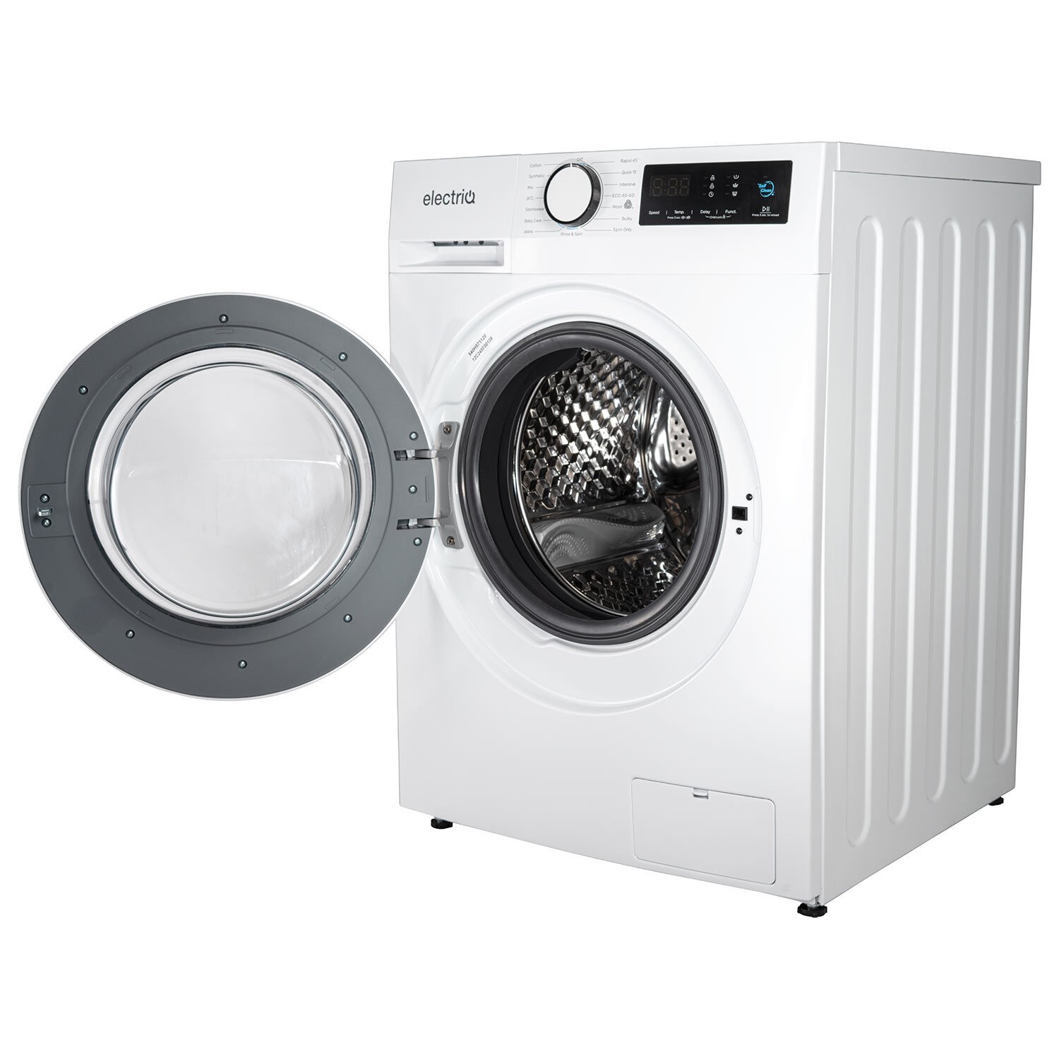 electriQ 12kg Freestanding Washing Machine, Quick Wash Energy Efficient