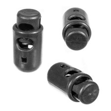 10 pcs Clothing Plastic Single Hole Fastener Toggle Stop Slider Cord Locks Black