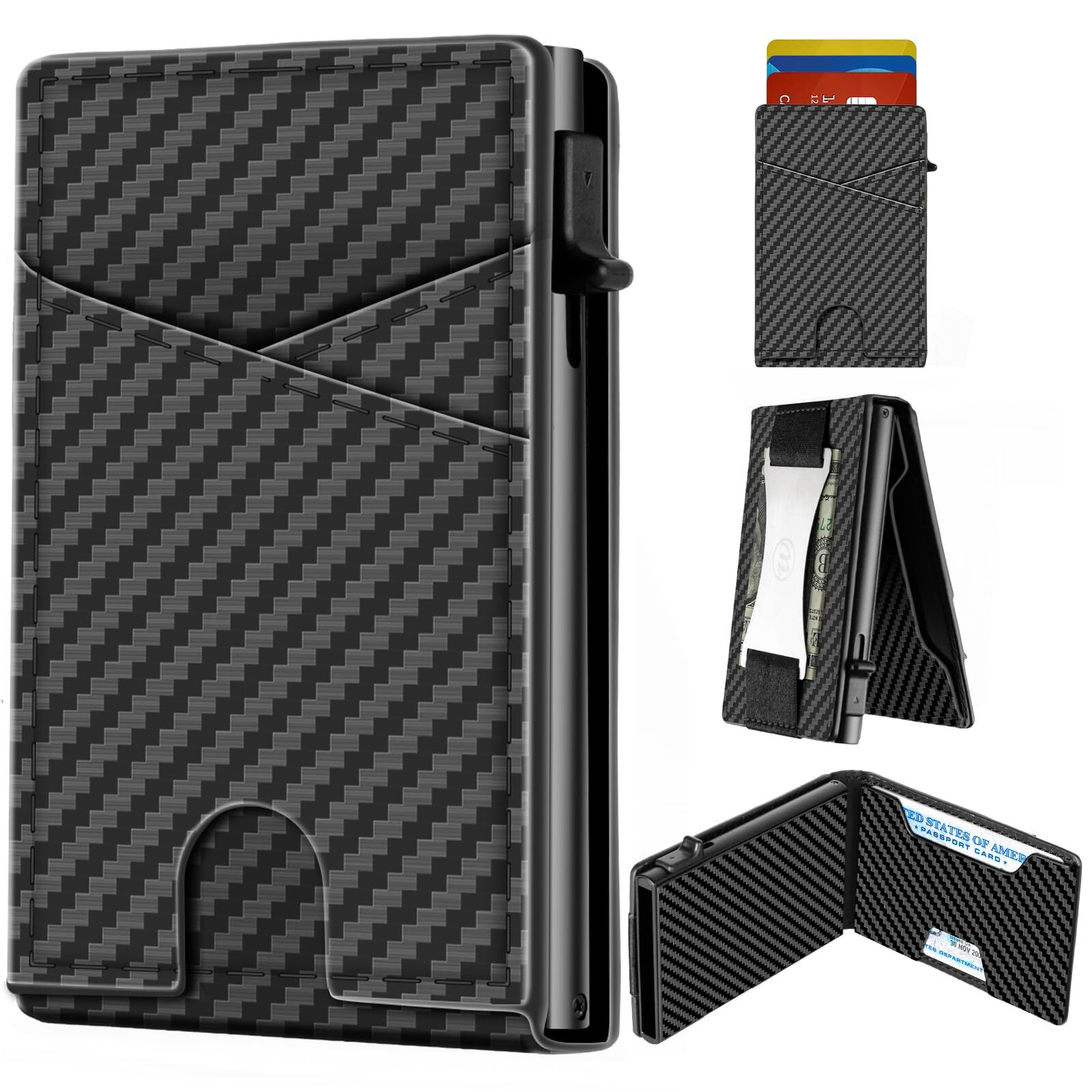Slim RFID Blocking Metal Money Clip Wallet for Men Minimalist Design-image