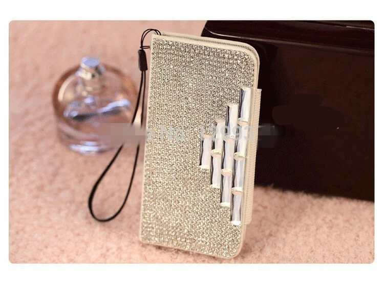 Brillante Brillo Estrás Billetera Estuche Ranura para Tarjeta Soporte Cubierta Para iPhone 12 Pro Max Foto 3 de 4