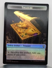 Foil - Treasure // Goat Double-Sided Token - Commander Legends: Battle for Baldu