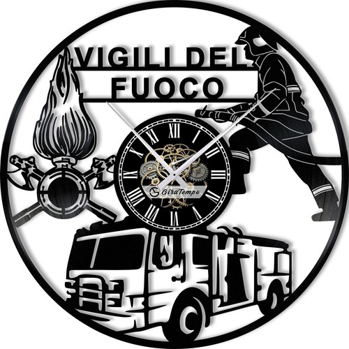 Orologio in Vinile da Parete a tema Vigili del fuoco Idea Regalo Originale - Foto 3 di 9
