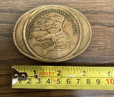 North American Hunting Club Belt Buckle Solid Brass N.A.H.C. Members 1980