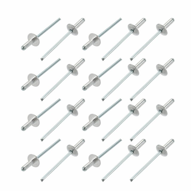 20 Pcs 3.2mm x 10mm Aluminum Open End Large Flange Blind Rivets for
