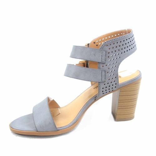 Sandalias para mujer con hebilla abierta punta al tobillo tacones gruesos talla 5.5 - 11 NUEVAS - Imagen 6 de 21