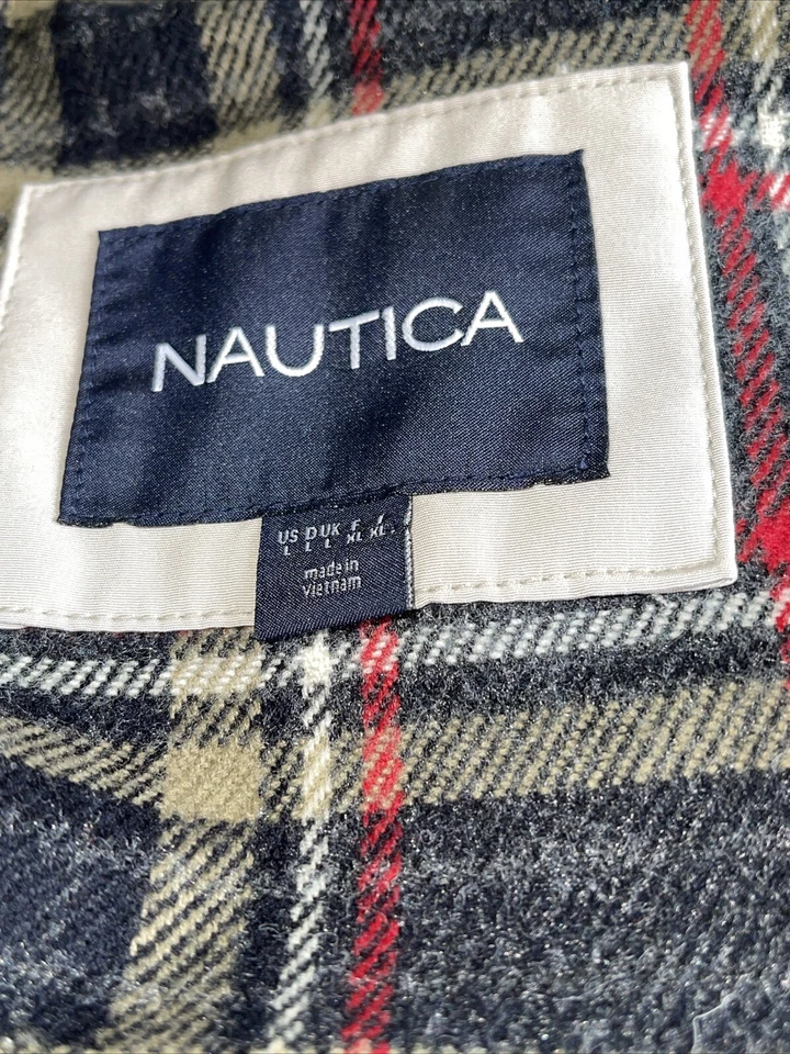 Abrigo de Lluvia Nautica Hombres L Negro Resistente al Viento Agua Cremallera Completa Sudadera con Capucha Chaqueta Flane Foto 3 de 4