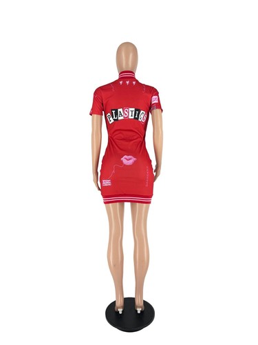 Damen Druck Freizeit Sport Baseball Uni Jacke Kleid kurzärmelige Kleider - Bild 13 von 28