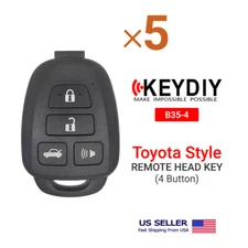 5X KEYDIY Universal Remote Head Key Toyota Style 4 Buttons B35-4