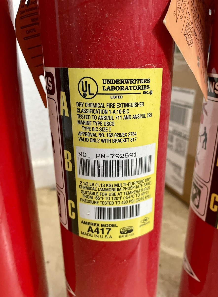 Vintage Fire Extinguishers 1980's & 90's• Set of 4: Amerex, Kidde