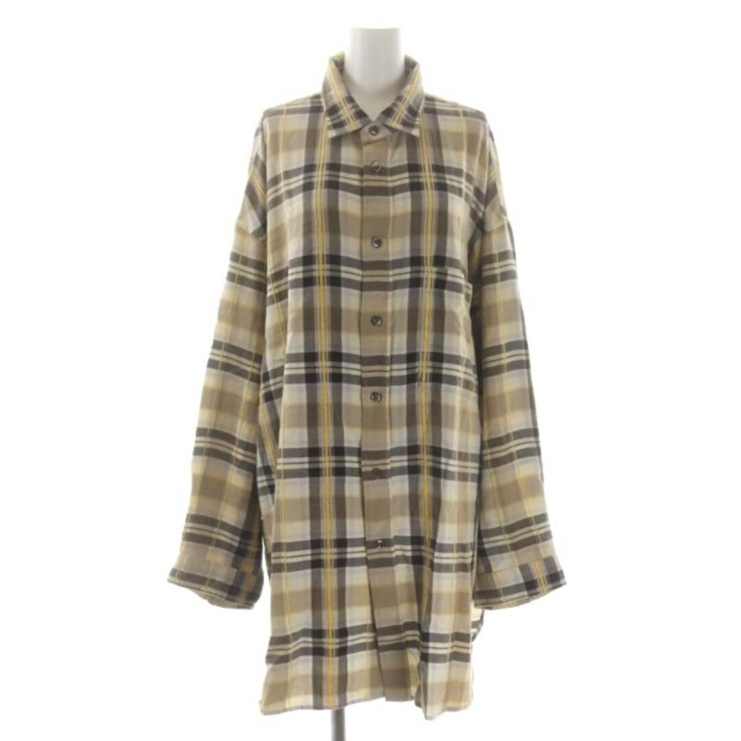 MAISON SPECIAL 22AW MOLLE CHECK PRIME OVERSHIRT COAT LONG SLEEVE 02 BEIGE Used d