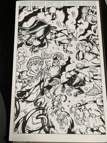 ZERO'S HEROES ANNUAL #4 11x17 Original Cover Art by Chris McJunkin 2026 SALE!