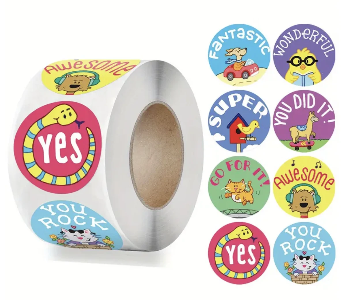 Positive Encouragement Reward Stickers 2.5cm 50/100pc Teacher Kids Merit Award